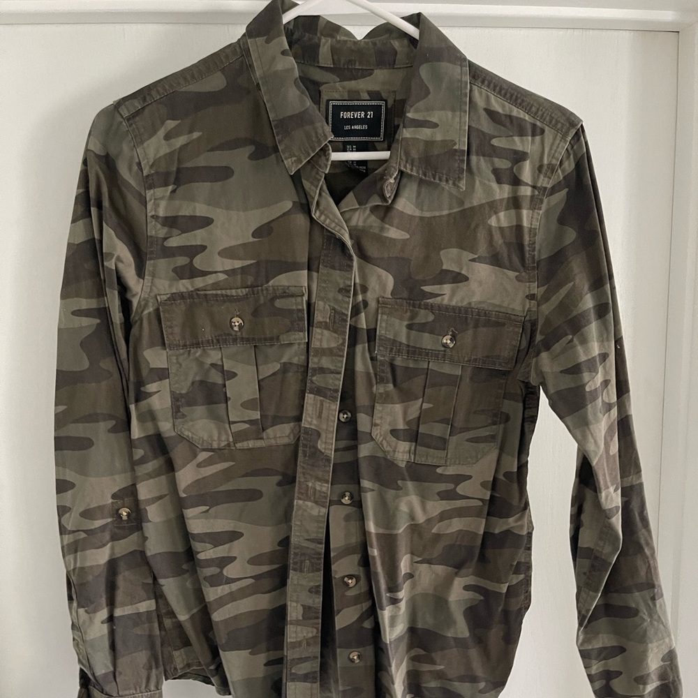 Camo button up shirt